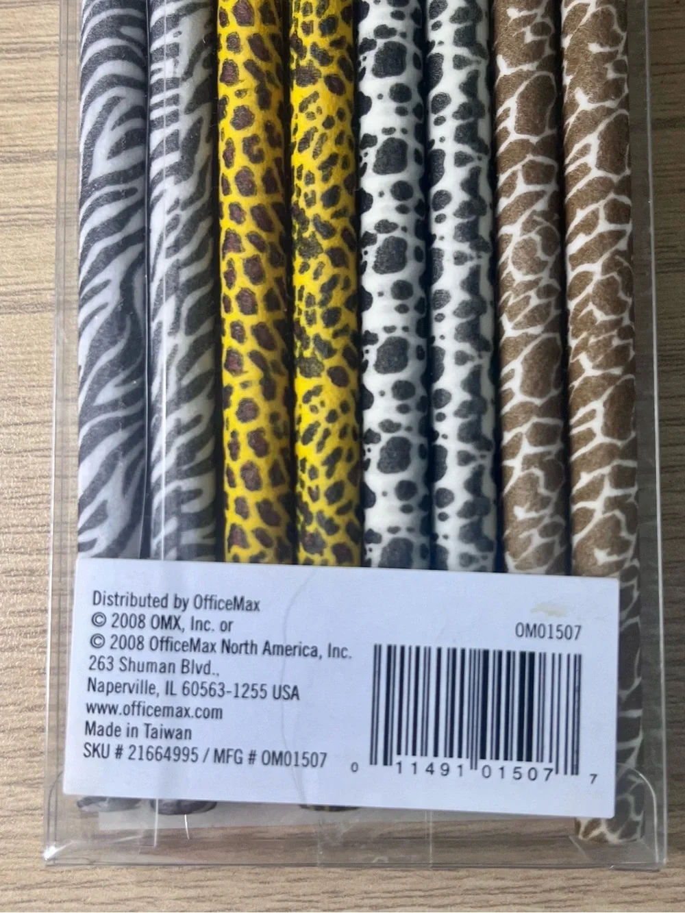 Vintage DiVOGA Animal Print Pencils 8 Pack Suede Velvet Texture #2 HB OfficeMax